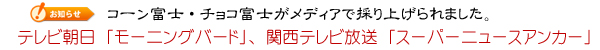 コーン富士・チョコ富士がメディアに取り上げられました
